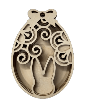 Bunny 3D Laser Cut Ornament – Baltic Birch Wood Craft Supplies | DIY Wood Ornament Kit ES4 - The Wood Shape Store