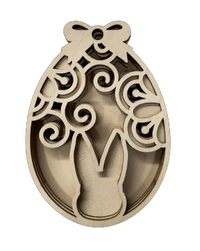 Bunny 3D Laser Cut Ornament – Baltic Birch Wood Craft Supplies | DIY Wood Ornament Kit ES4 - The Wood Shape Store