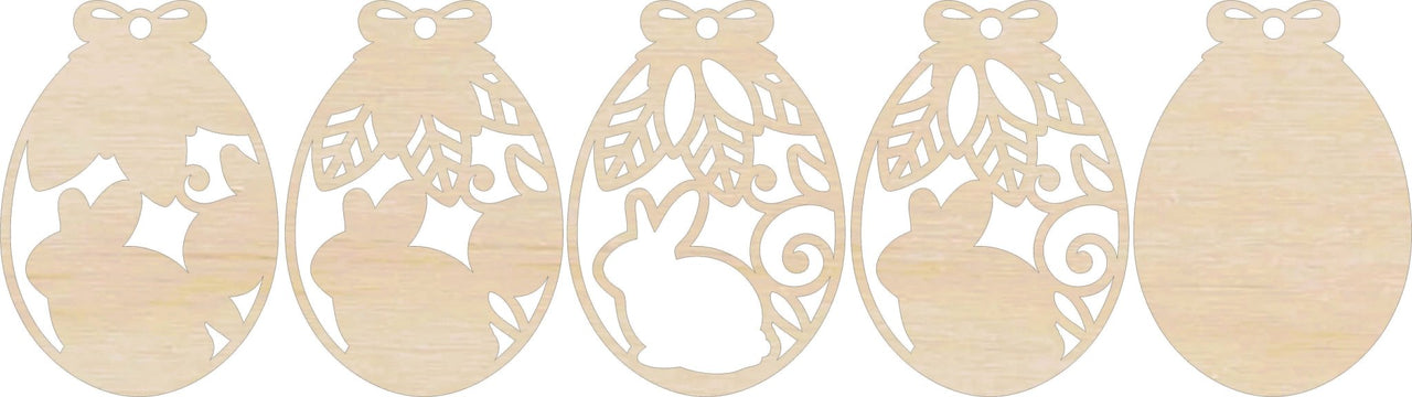 Bunny 3D Laser Cut Ornament – Baltic Birch Wood Craft Supplies | DIY Wood Ornament Kit ES5 - The Wood Shape Store