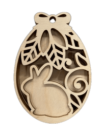 Bunny 3D Laser Cut Ornament – Baltic Birch Wood Craft Supplies | DIY Wood Ornament Kit ES5 - The Wood Shape Store