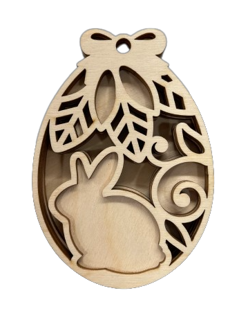 3D Ornament Bunny 5 Pieces Laser Cut Out Unfinished ORN196 3D Ornament Bunny 5 Pieces Laser Cut Out Unfinished ORN196