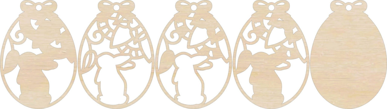 Bunny 3D Laser Cut Ornament – Baltic Birch Wood Craft Supplies | DIY Wood Ornament Kit ES38 - The Wood Shape Store