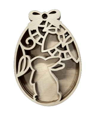 Bunny 3D Laser Cut Ornament – Baltic Birch Wood Craft Supplies | DIY Wood Ornament Kit ES38 - The Wood Shape Store