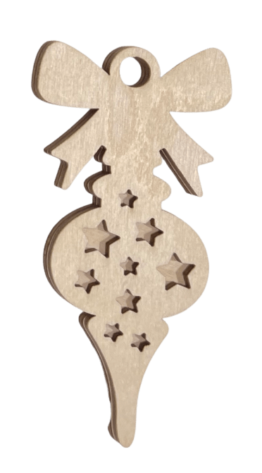 3D Laser Cut Ornament – Baltic Birch Wood Craft Supplies | DIY Wood Ornament Kit XM58 - The Wood Shape Store