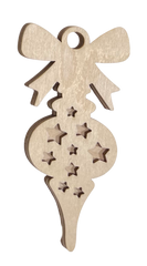 3D Ornament Bauble 2 Pieces Laser Cut Out Unfinished ORN1
