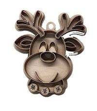 Reindeer 3D Laser Cut Ornament – Baltic Birch Wood Craft Supplies | DIY Wood Ornament Kit AN48 - The Wood Shape Store