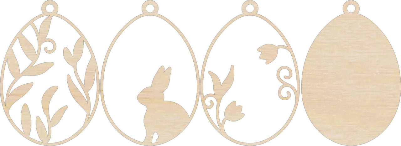 Bunny 3D Laser Cut Ornament – Baltic Birch Wood Craft Supplies | DIY Wood Ornament Kit ES7 - The Wood Shape Store
