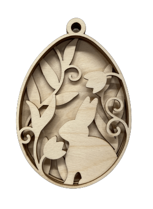 Bunny 3D Laser Cut Ornament – Baltic Birch Wood Craft Supplies | DIY Wood Ornament Kit ES7 - The Wood Shape Store