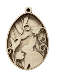 Bunny 3D Laser Cut Ornament – Baltic Birch Wood Craft Supplies | DIY Wood Ornament Kit ES7 - The Wood Shape Store