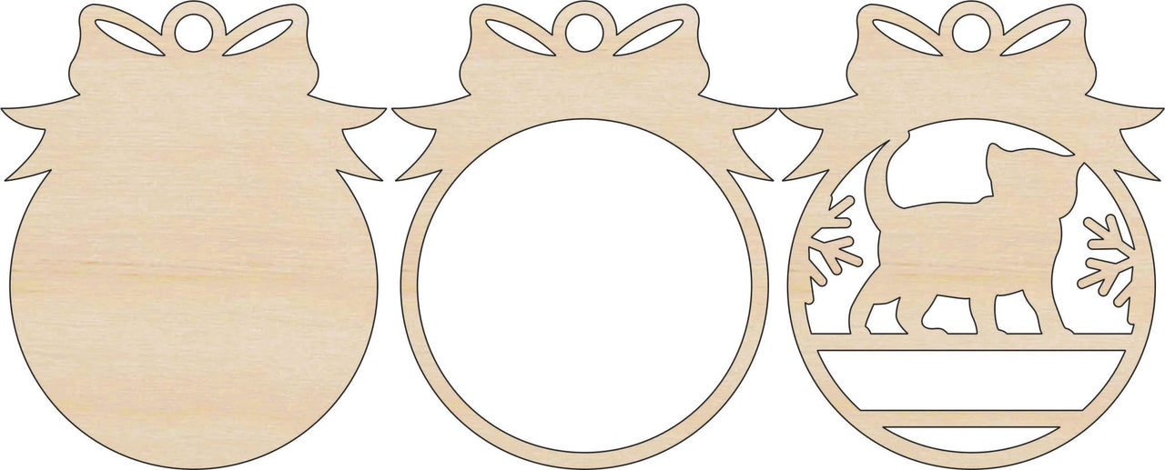 Cat 3D Laser Cut Ornament – Baltic Birch Wood Craft Supplies | DIY Wood Ornament Kit AN32 - The Wood Shape Store