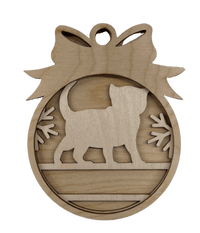 Cat 3D Laser Cut Ornament – Baltic Birch Wood Craft Supplies | DIY Wood Ornament Kit AN32 - The Wood Shape Store