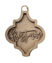 Christmas 3D Laser Cut Ornament – Baltic Birch Wood Craft Supplies | DIY Wood Ornament Kit XM33 - The Wood Shape Store