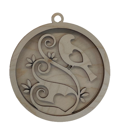 3D Ornament Bird 3 Pieces Laser Cut Out Unfinished ORN206 3D Ornament Bird 3 Pieces Laser Cut Out Unfinished ORN206