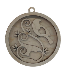 3D Ornament Bird 3 Pieces Laser Cut Out Unfinished ORN206 3D Ornament Bird 3 Pieces Laser Cut Out Unfinished ORN206