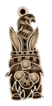 3D Ornament Gnome 5 Pieces Laser Cut Out Unfinished ORN207 3D Ornament Gnome 5 Pieces Laser Cut Out Unfinished ORN207