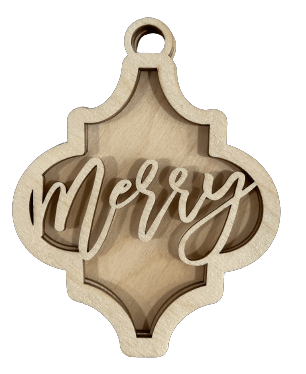 Christmas 3D Laser Cut Ornament – Baltic Birch Wood Craft Supplies | DIY Wood Ornament Kit XM10 - The Wood Shape Store