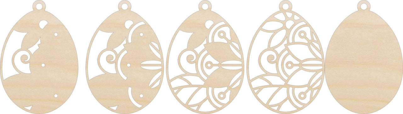 Easter Egg 3D Laser Cut Ornament – Baltic Birch Wood Craft Supplies | DIY Wood Kit ES63 - The Wood Shape Store