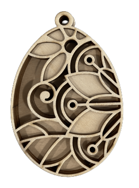 Easter Egg 3D Laser Cut Ornament – Baltic Birch Wood Craft Supplies | DIY Wood Kit ES63 - The Wood Shape Store