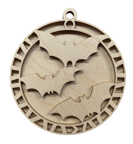 Bat 3D Laser Cut Ornament – Baltic Birch Wood Craft Supplies | DIY Wood Ornament Kit HA3 - The Wood Shape Store