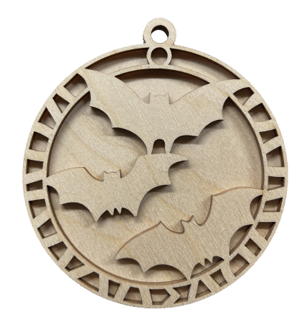 3D Ornament Bat 2 Pieces Laser Cut Out Unfinished ORN219 3D Ornament Bat 2 Pieces Laser Cut Out Unfinished ORN219