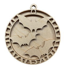 3D Ornament Bat 2 Pieces Laser Cut Out Unfinished ORN219 3D Ornament Bat 2 Pieces Laser Cut Out Unfinished ORN219