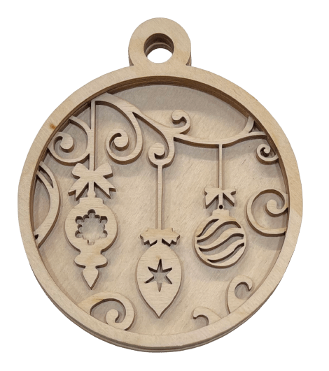 Ornaments 3D Laser Cut Ornament – Baltic Birch Wood Craft Supplies | DIY Wood Ornament Kit XM8 - The Wood Shape Store