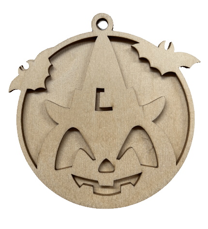 Pumpkin 3D Laser Cut Ornament – Baltic Birch Wood Craft Supplies | DIY Wood Ornament Kit HA26 - The Wood Shape Store