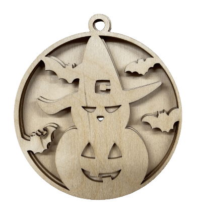 Pumpkin 3D Laser Cut Ornament – Baltic Birch Wood Craft Supplies | DIY Wood Ornament Kit HA28 - The Wood Shape Store