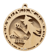 Witch 3D Laser Cut Ornament – Baltic Birch Wood Craft Supplies | DIY Wood Ornament Kit HA29 - The Wood Shape Store