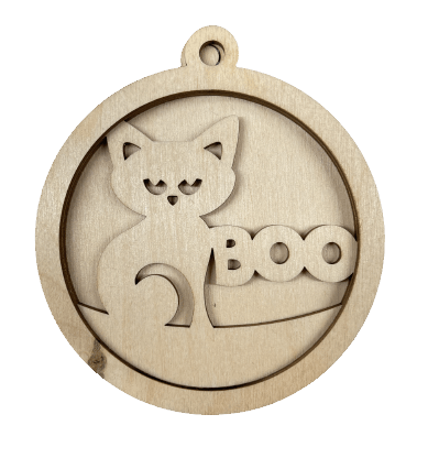 Cat 3D Laser Cut Ornament – Baltic Birch Wood Craft Supplies | DIY Wood Ornament Kit HA30 - The Wood Shape Store