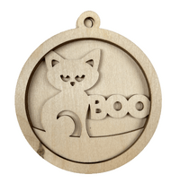Cat 3D Laser Cut Ornament – Baltic Birch Wood Craft Supplies | DIY Wood Ornament Kit HA30 - The Wood Shape Store