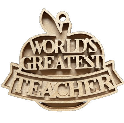 Teacher 3D Laser Cut Ornament – Baltic Birch Wood Craft Supplies | DIY Wood Kit SC1 - The Wood Shape Store
