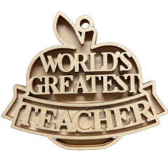 3D Ornament Teacher 3 Pieces Laser Cut Out Unfinished ORN224