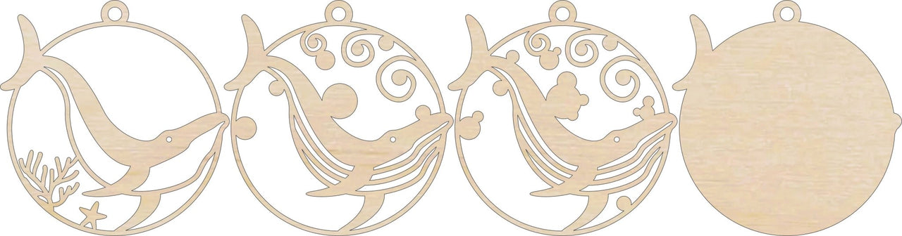 Whale 3D Laser Cut Ornament – Baltic Birch Wood Craft Supplies | DIY Wood Ornament Kit BC7 - The Wood Shape Store