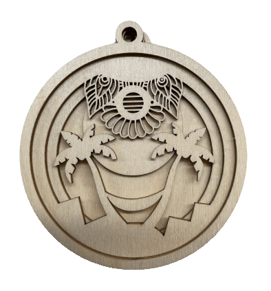 Beach 3D Laser Cut Ornament – Baltic Birch Wood Craft Supplies | DIY Wood Ornament Kit BC3 - The Wood Shape Store