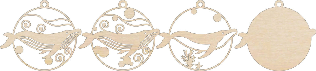 Whale 3D Laser Cut Ornament – Baltic Birch Wood Craft Supplies | DIY Wood Ornament Kit BC1 - The Wood Shape Store