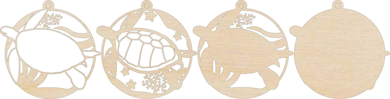 Sea Turtle 3D Laser Cut Ornament - Baltic Birch Wood craft Supplies l Wood Ornament Kit BC8 - The Wood Shape Store
