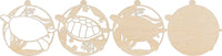 Sea Turtle 3D Laser Cut Ornament - Baltic Birch Wood craft Supplies l Wood Ornament Kit BC8 - The Wood Shape Store