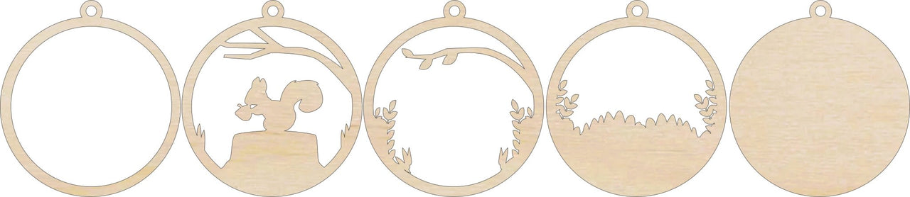 Squirrel 3D Laser Cut Ornament – Baltic Birch Wood Craft Supplies | DIY Wood Ornament Kit AN29 - The Wood Shape Store
