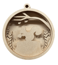 Squirrel 3D Laser Cut Ornament – Baltic Birch Wood Craft Supplies | DIY Wood Ornament Kit AN29 - The Wood Shape Store