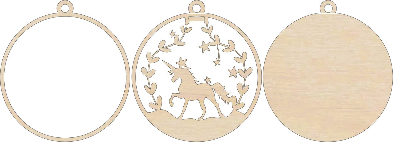 Unicorn 3D Laser Cut Ornament – Baltic Birch Wood Craft Supplies | DIY Wood Ornament Kit MY1 - The Wood Shape Store