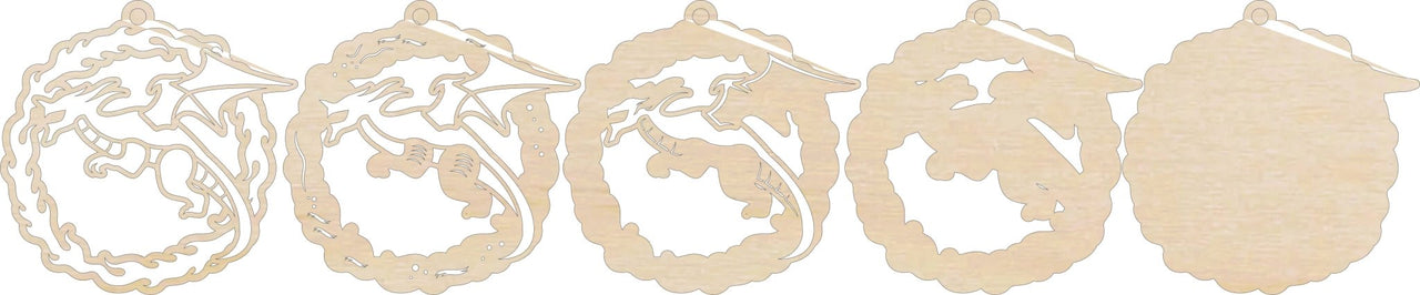 Dragon 3D Laser Cut Ornament – Baltic Birch Wood Craft Supplies | DIY Wood Ornament Kit MY5 - The Wood Shape Store