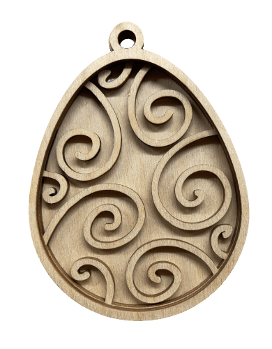 Easter 3D Laser Cut Ornament – Baltic Birch Wood Craft Supplies | DIY Wood Ornament Kit ES22 - The Wood Shape Store