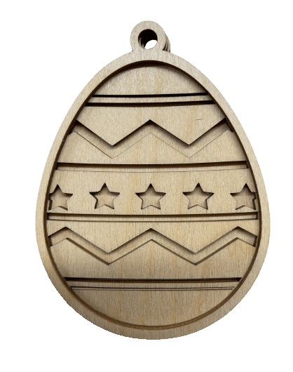 Easter 3D Laser Cut Ornament – Baltic Birch Wood Craft Supplies | DIY Wood Ornament Kit ES24 - The Wood Shape Store