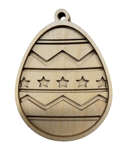 3D Ornament Easter 3 Pieces Laser Cut Out Unfinished ORN239