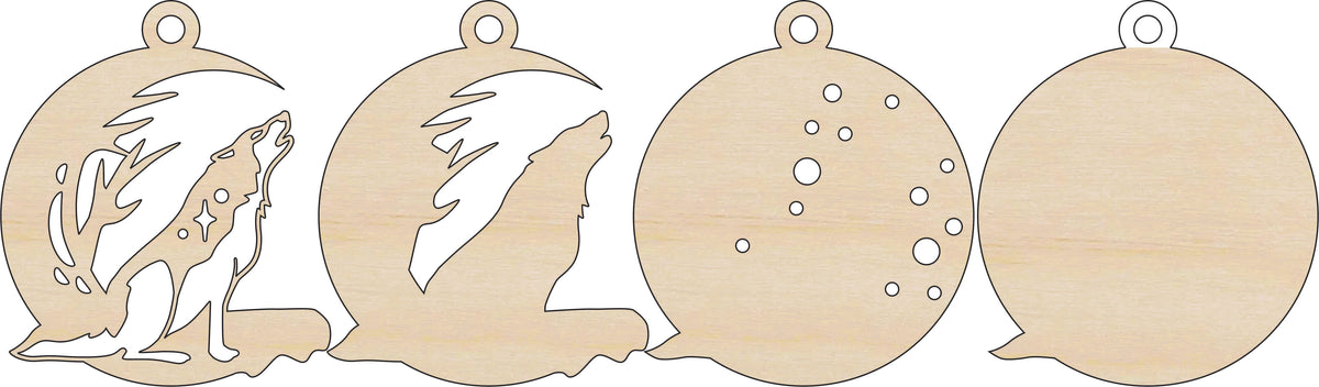 3D Ornament Wolf 4 Pieces Laser Cut Out Unfinished ORN23 3D Ornament Wolf 4 Pieces Laser Cut Out Unfinished ORN23