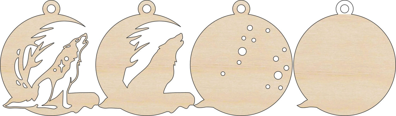Wolf 3D Laser Cut Ornament – Baltic Birch Wood Craft Supplies | DIY Wood Ornament Kit AN28 - The Wood Shape Store
