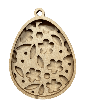 Easter 3D Laser Cut Ornament – Baltic Birch Wood Craft Supplies | DIY Wood Ornament Kit ES54 - The Wood Shape Store