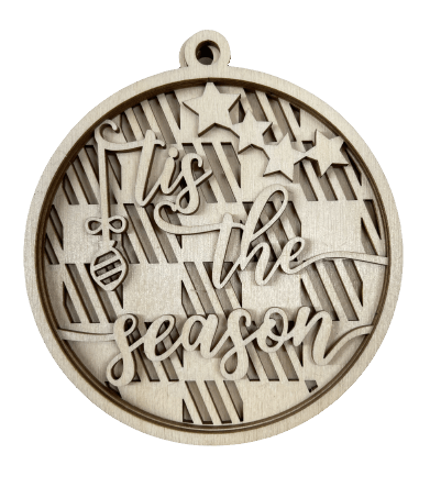 Christmas 3D Laser Cut Ornament – Baltic Birch Wood Craft Supplies | DIY Ornament Kit XM307 - The Wood Shape Store