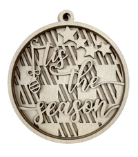 Christmas 3D Laser Cut Ornament – Baltic Birch Wood Craft Supplies | DIY Ornament Kit XM307 - The Wood Shape Store